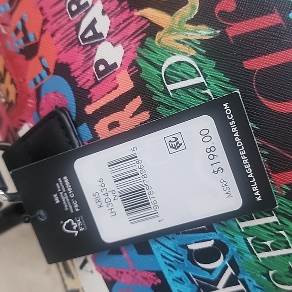 NWT Karl LAGERFELD Paris Graffiti Purse - Picture 2 of 5